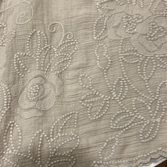 Valentina Naldi Tunic Length Eyelet Cover Up Top, NWT, Tan, OS - Picture 6 of 9